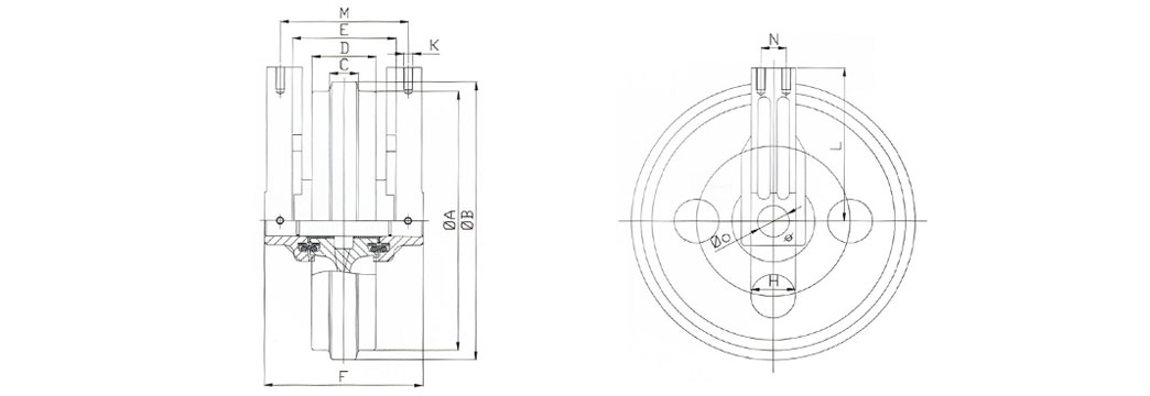 DH220 Idler wheel drawings